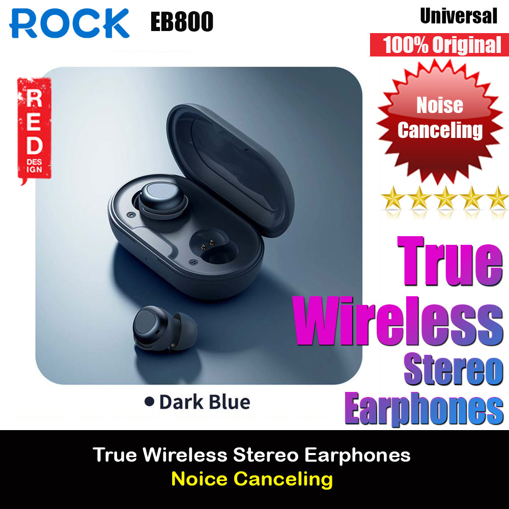 Picture of Rock EB800 TWS Bluetooth Earphones Earphone Music Call Noise Cancellation (Dark Blue) Red Design- Red Design Cases, Red Design Covers, iPad Cases and a wide selection of Red Design Accessories in Malaysia, Sabah, Sarawak and Singapore 