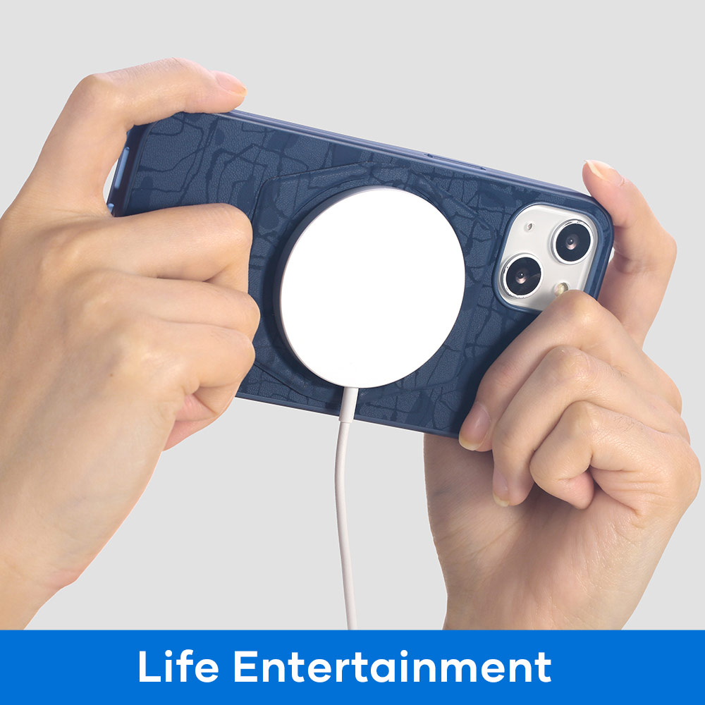 Picture of Apple iPhone 13 Pro 6.1 Case | Rock Moca Strong Magnetic Stand Drop Protection Case Magsafe Compatible for iPhone 13 Pro 6.1 (Blue)