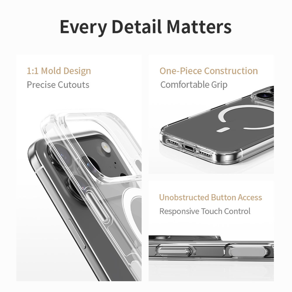 Picture of Apple iPhone 17 6.3 Case | Rock Crystal Shield Magnetic Drop Protection Case for iPhone 17 6.3 (Clear)