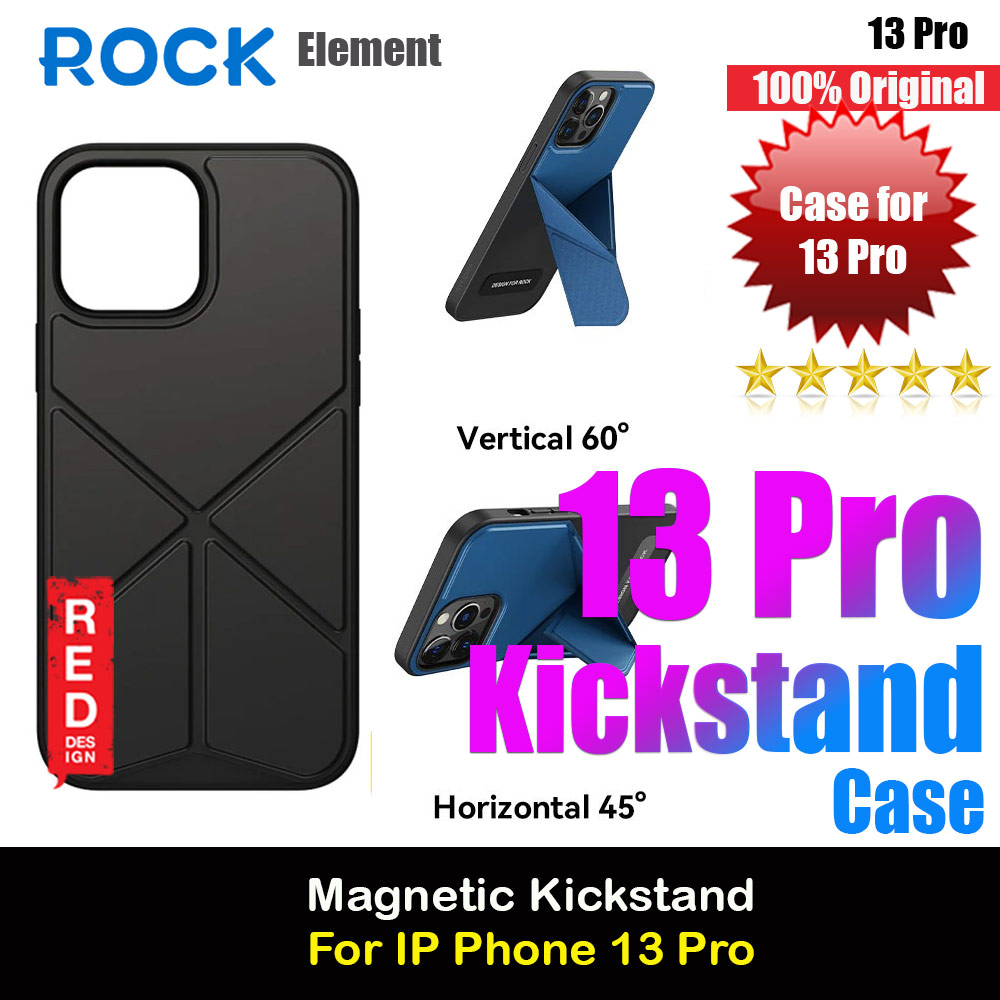 Picture of Rock Element Foldable Kickstand Case Horizontal Vertical Case for iPhone 13 Pro 6.1 (Black) Apple iPhone 13 Pro 6.1- Apple iPhone 13 Pro 6.1 Cases, Apple iPhone 13 Pro 6.1 Covers, iPad Cases and a wide selection of Apple iPhone 13 Pro 6.1 Accessories in Malaysia, Sabah, Sarawak and Singapore 