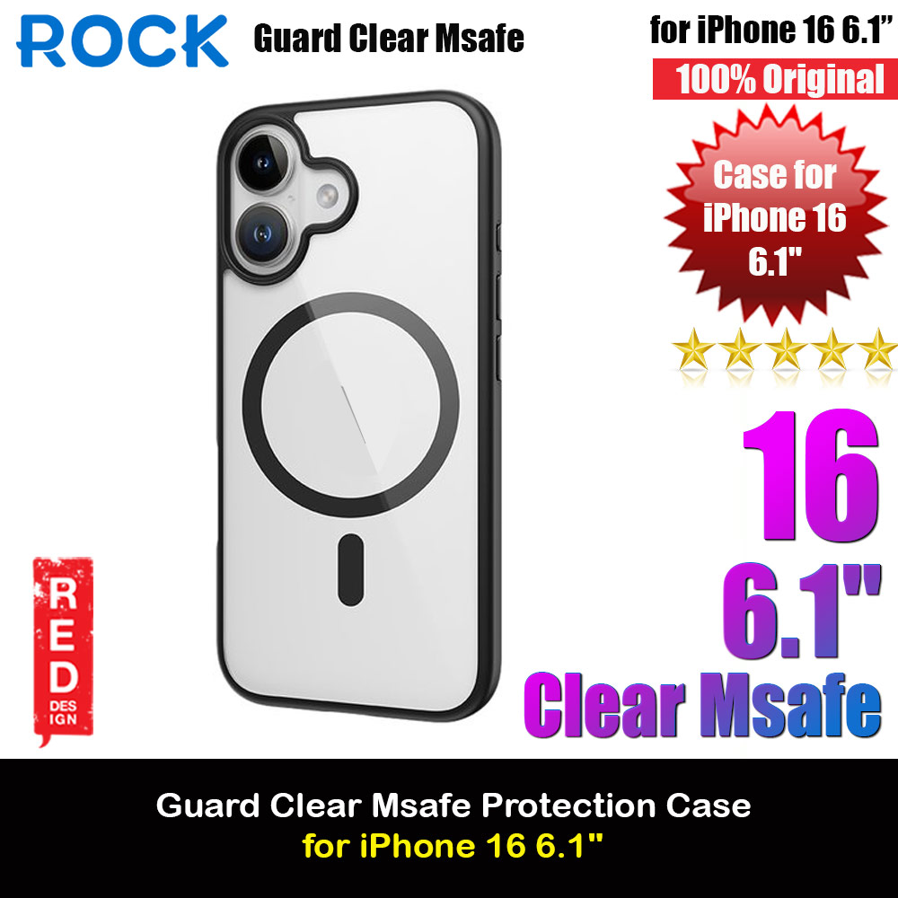 Picture of Rock Guard Clear Transparent Magsafe Compatible Drop Protection Case for iPhone 16 6.1 (Clear Black) Apple iPhone 16 6.1- Apple iPhone 16 6.1 Cases, Apple iPhone 16 6.1 Covers, iPad Cases and a wide selection of Apple iPhone 16 6.1 Accessories in Malaysia, Sabah, Sarawak and Singapore 