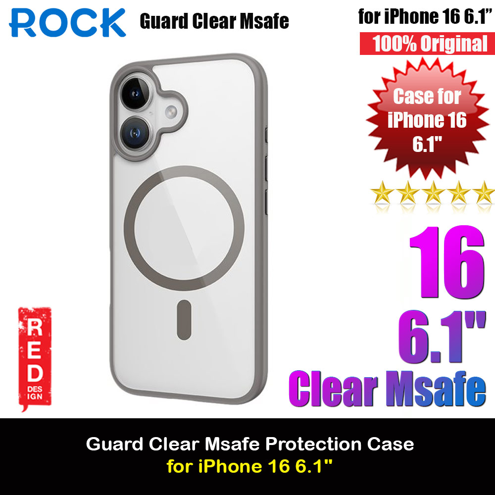 Picture of Rock Guard Clear Transparent Magsafe Compatible Drop Protection Case for iPhone 16 6.1 (Clear Grey) Apple iPhone 16 6.1- Apple iPhone 16 6.1 Cases, Apple iPhone 16 6.1 Covers, iPad Cases and a wide selection of Apple iPhone 16 6.1 Accessories in Malaysia, Sabah, Sarawak and Singapore 