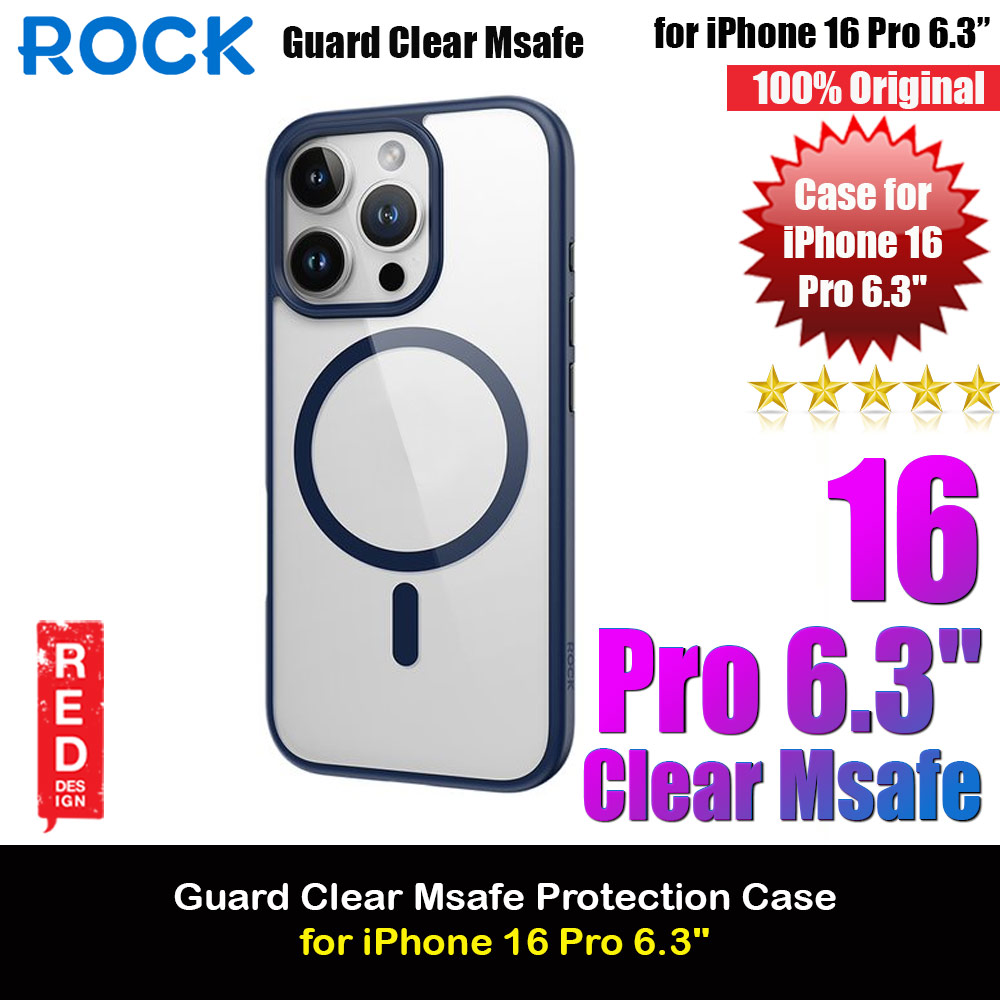 Picture of Rock Guard Clear Transparent Magsafe Compatible Drop Protection Case for iPhone 16 Pro 6.3 (Clear Blue) Apple iPhone 16 Pro 6.3- Apple iPhone 16 Pro 6.3 Cases, Apple iPhone 16 Pro 6.3 Covers, iPad Cases and a wide selection of Apple iPhone 16 Pro 6.3 Accessories in Malaysia, Sabah, Sarawak and Singapore 