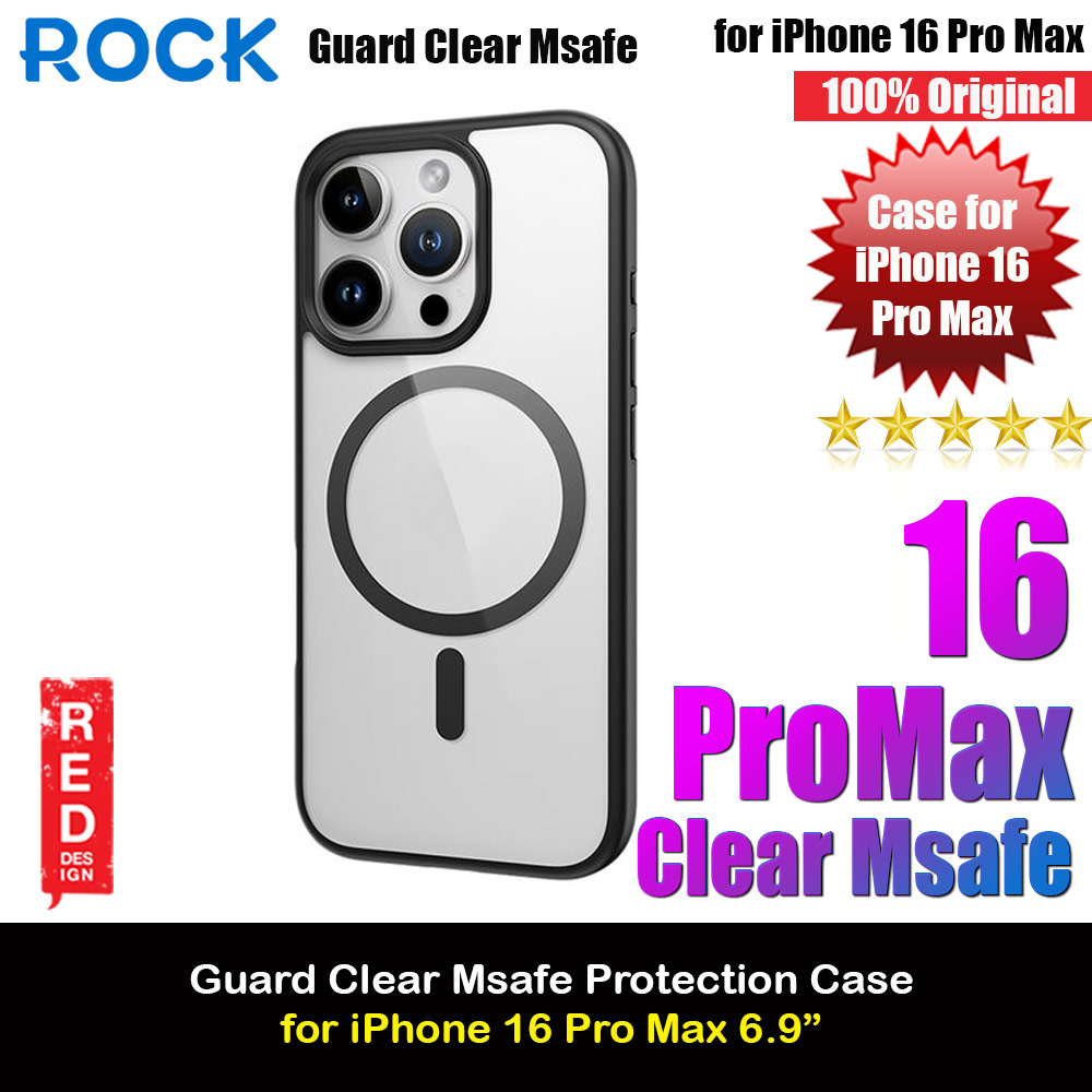 Picture of Rock Guard Clear Transparent Magsafe Compatible Drop Protection Case for iPhone 16 Pro Max 6.9 (Clear Black) Apple iPhone 16 Pro Max 6.9- Apple iPhone 16 Pro Max 6.9 Cases, Apple iPhone 16 Pro Max 6.9 Covers, iPad Cases and a wide selection of Apple iPhone 16 Pro Max 6.9 Accessories in Malaysia, Sabah, Sarawak and Singapore 