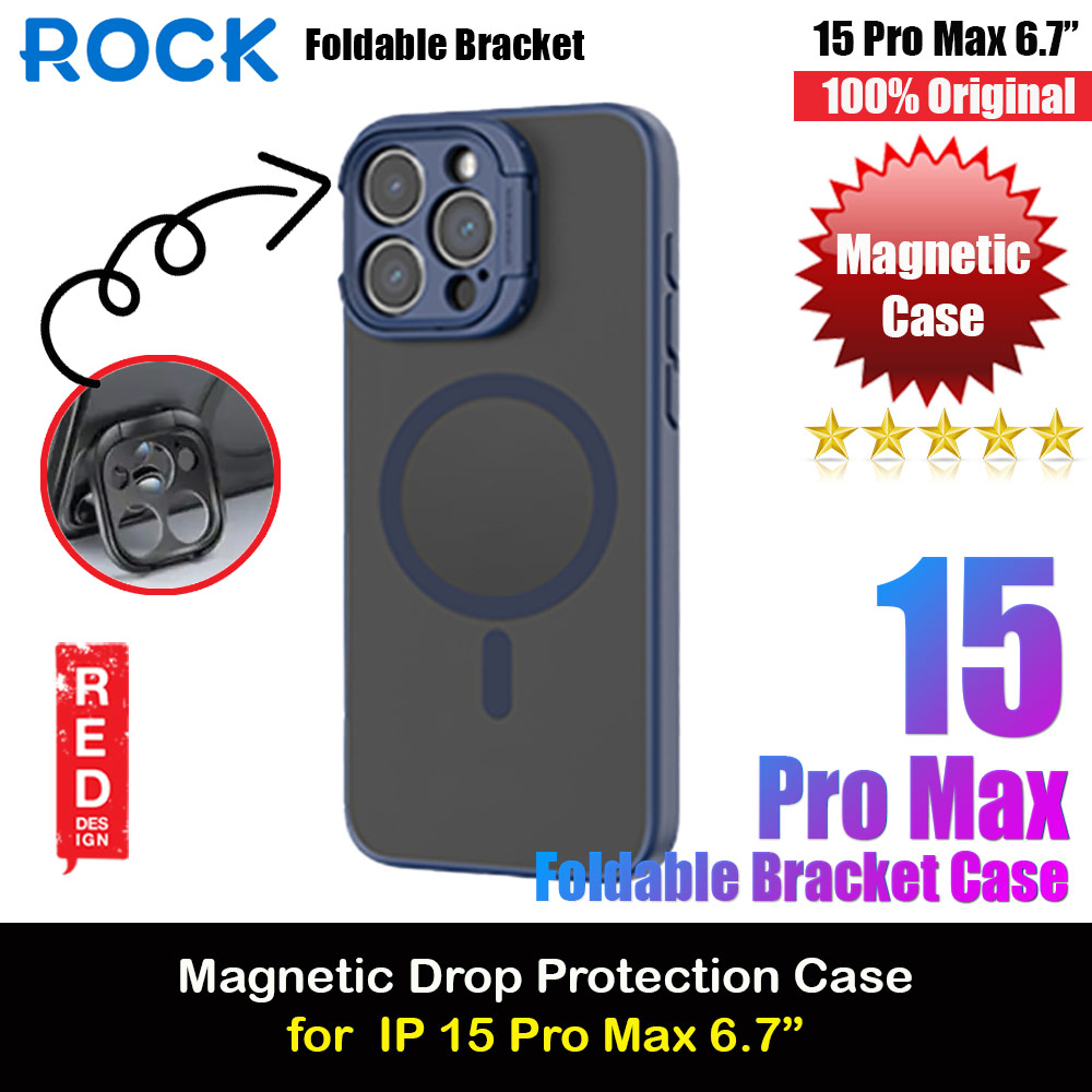 Picture of Rock Guard Foldable Lens Bracket Kickstand Magnetic Drop Protection Case for iPhone 15 Pro Max 6.7 (Blue) Apple iPhone 15 Pro Max 6.7- Apple iPhone 15 Pro Max 6.7 Cases, Apple iPhone 15 Pro Max 6.7 Covers, iPad Cases and a wide selection of Apple iPhone 15 Pro Max 6.7 Accessories in Malaysia, Sabah, Sarawak and Singapore 