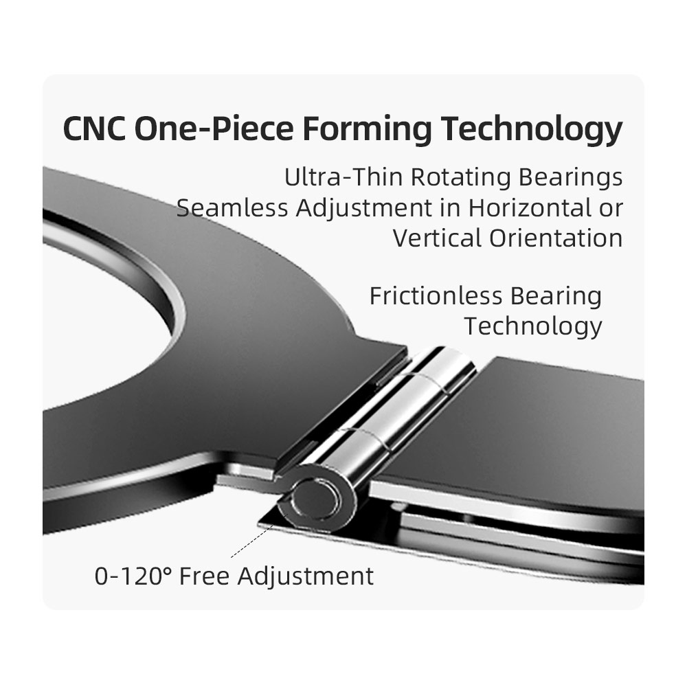 Picture of Apple iPhone 15 Pro 6.1 Case | Rock Guard Magnetic Foldable Ring Stand Drop Protection Case for iPhone 15 Pro 6.1 (Matte Titanium Blue)