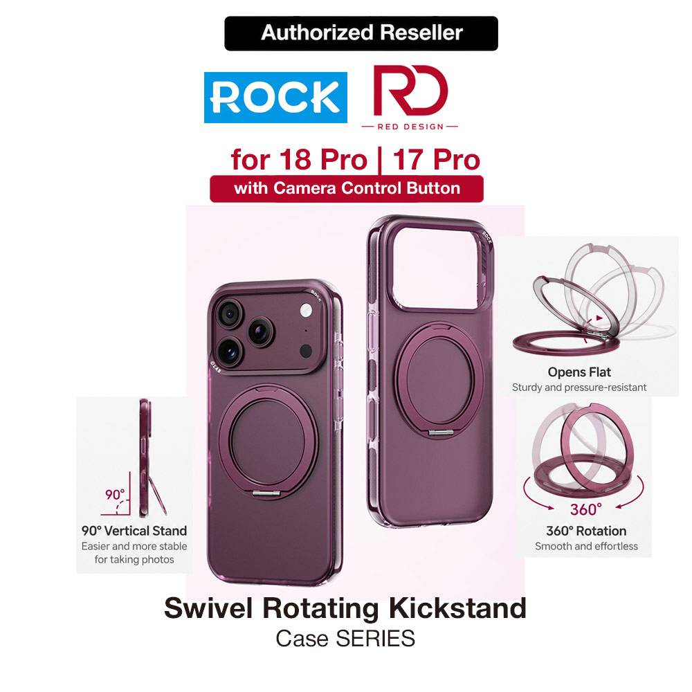Picture of ROCK Guard Touch Rotating Series Magnetic Protection Case with Stand for iPhone 18 Pro 17 Pro (Matte Burgundy) Apple iPhone 18 Pro- Apple iPhone 18 Pro Cases, Apple iPhone 18 Pro Covers, iPad Cases and a wide selection of Apple iPhone 18 Pro Accessories in Malaysia, Sabah, Sarawak and Singapore