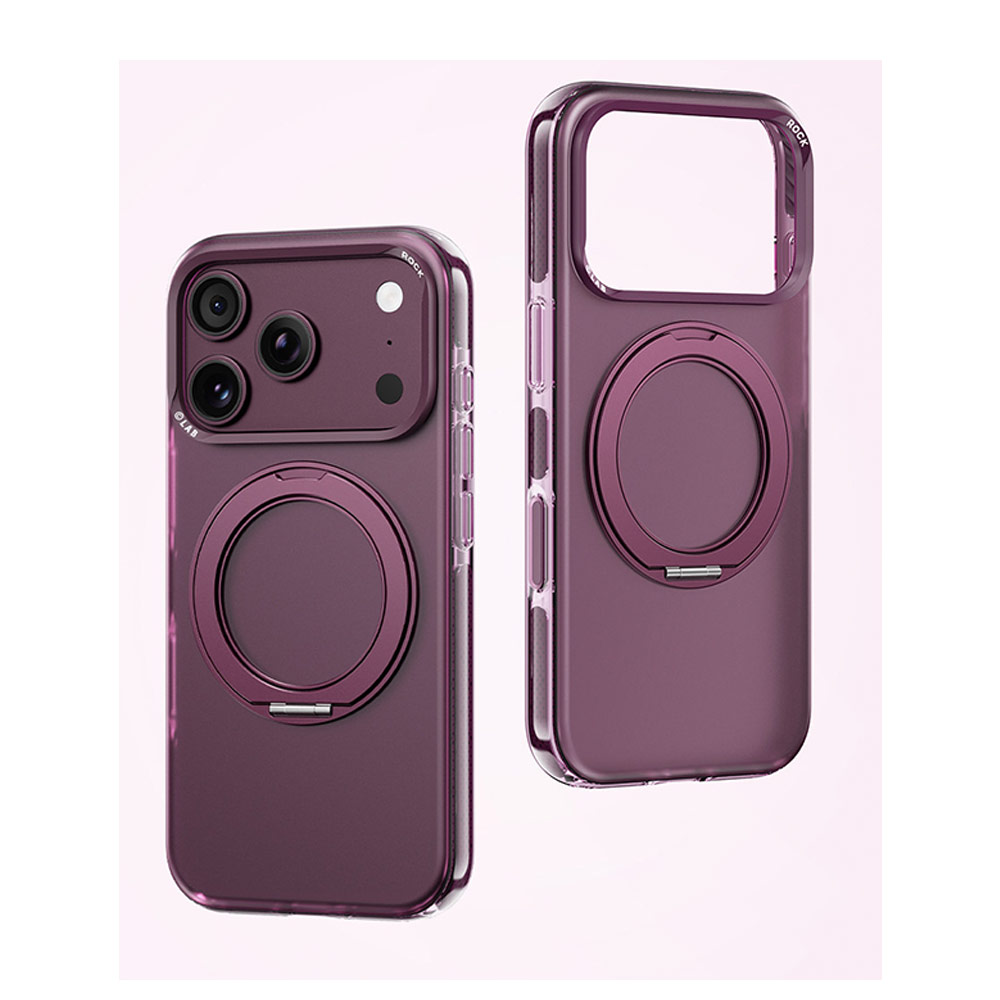 Picture of Apple iPhone 18 Pro Case | ROCK Guard Touch Rotating Series Magnetic Protection Case with Stand for iPhone 18 Pro 17 Pro (Matte Burgundy)