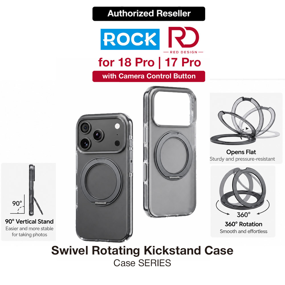 Picture of ROCK Guard Touch Rotating Series Magnetic Protection Case with Stand for iPhone 18 Pro 17 Pro (Matte Dark Grey) Apple iPhone 18 Pro- Apple iPhone 18 Pro Cases, Apple iPhone 18 Pro Covers, iPad Cases and a wide selection of Apple iPhone 18 Pro Accessories in Malaysia, Sabah, Sarawak and Singapore