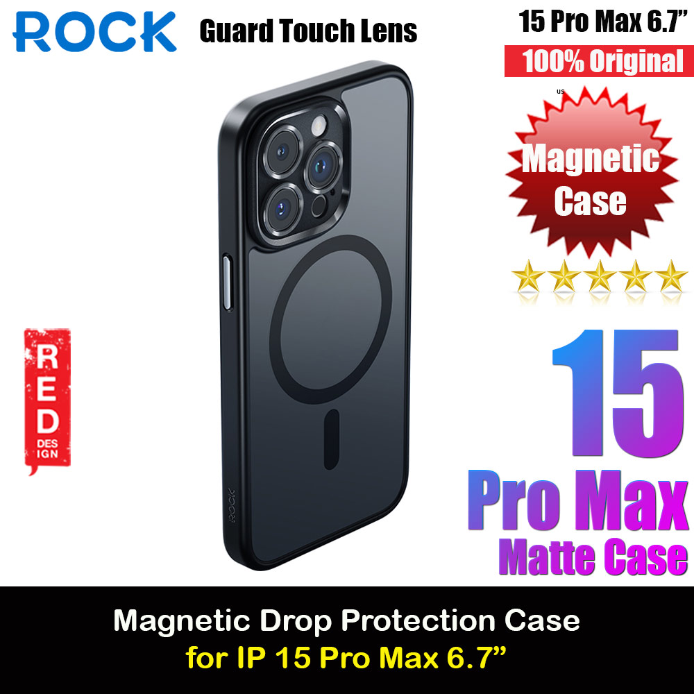 Picture of Rock Guard Touch Lens Protection Anti Finger Print Drop Protection Magsafe Compatible Case for iPhone 15 Pro Max 6.7 (Matte Black) Apple iPhone 15 Pro Max 6.7- Apple iPhone 15 Pro Max 6.7 Cases, Apple iPhone 15 Pro Max 6.7 Covers, iPad Cases and a wide selection of Apple iPhone 15 Pro Max 6.7 Accessories in Malaysia, Sabah, Sarawak and Singapore 