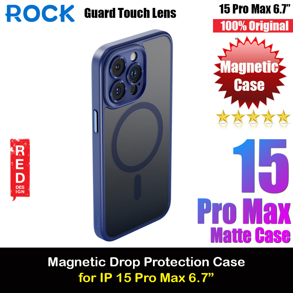 Picture of Rock Guard Touch Lens Protection Anti Finger Print Drop Protection Magsafe Compatible Case for iPhone 15 Pro Max 6.7 (Matte Blue) Apple iPhone 15 Pro Max 6.7- Apple iPhone 15 Pro Max 6.7 Cases, Apple iPhone 15 Pro Max 6.7 Covers, iPad Cases and a wide selection of Apple iPhone 15 Pro Max 6.7 Accessories in Malaysia, Sabah, Sarawak and Singapore 