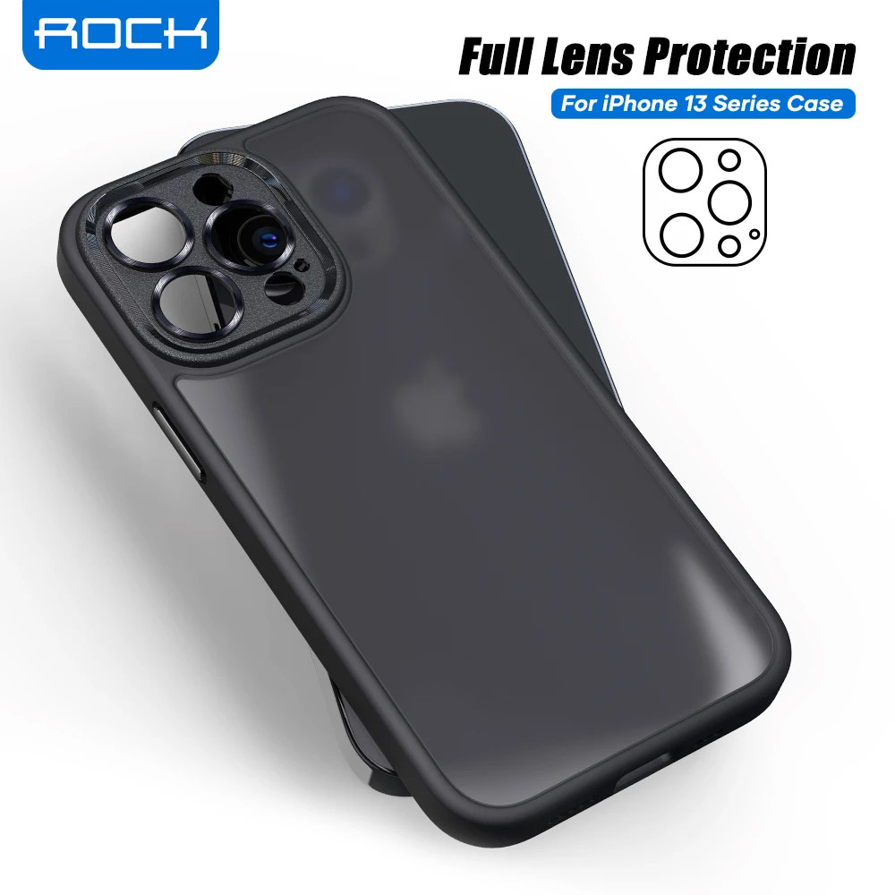 Picture of Apple iPhone 13 Pro 6.1 Case | Rock Guard Touch Lens Protection Anti Finger Print Drop Protection Case for iPhone 13 Pro 6.1 (Matte Black)