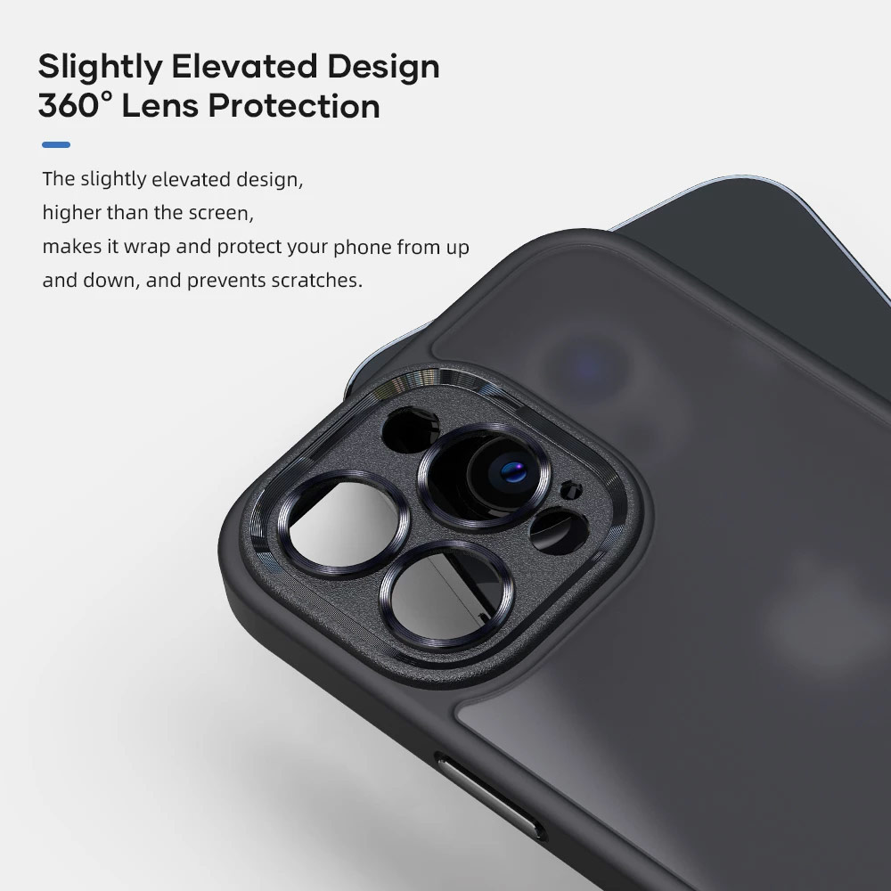 Picture of Apple iPhone 13 Pro 6.1 Case | Rock Guard Touch Lens Protection Anti Finger Print Drop Protection Case for iPhone 13 Pro 6.1 (Matte Black)