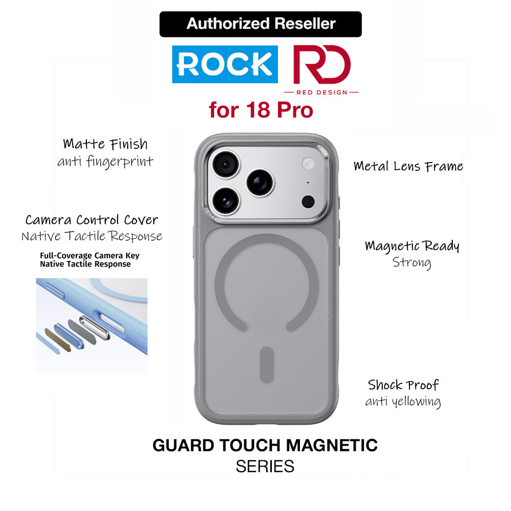 Picture of Apple iPhone 18 Pro Case | ROCK Guard Touch Series Magnetic Protection Case for iPhone 18 Pro (Grey)