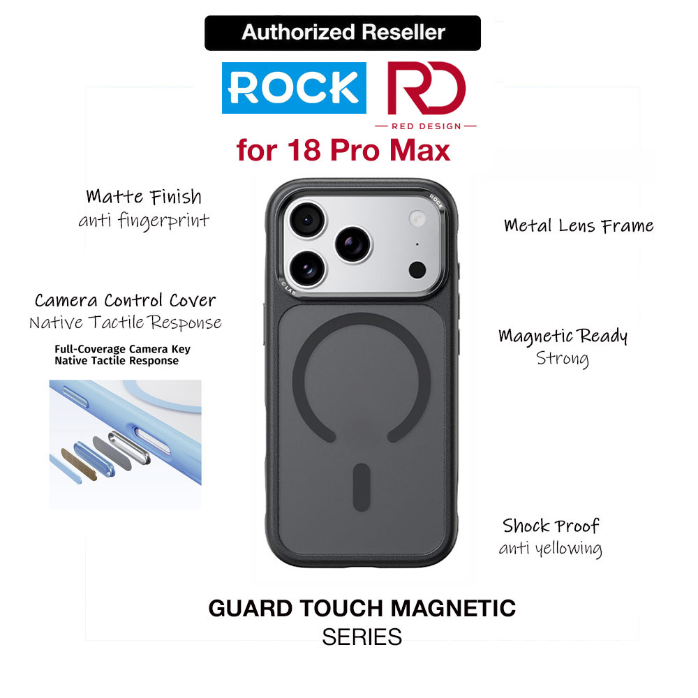 Picture of Apple iPhone 18 Pro Max Case | ROCK Guard Touch Series Magnetic Protection Case for iPhone 18 Pro Max (Black)