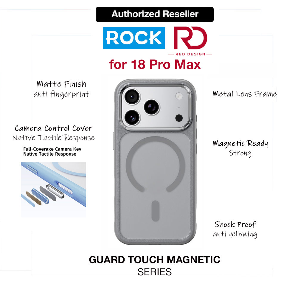 Picture of Apple iPhone 18 Pro Max Case | ROCK Guard Touch Series Magnetic Protection Case for iPhone 18 Pro Max (Grey)