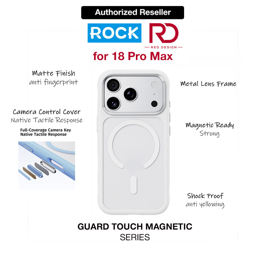 Picture of Apple iPhone 18 Pro Max Case | ROCK Guard Touch Series Magnetic Protection Case for iPhone 18 Pro Max (White)