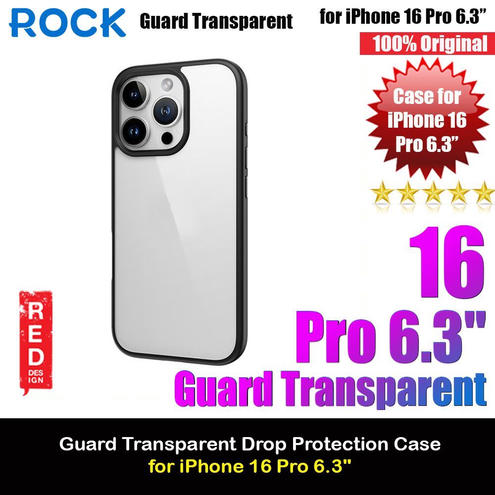 Picture of Rock Guard Clear Transparent Drop Protection Case for iPhone 16 Pro 6.3 (Clear Black) Apple iPhone 16 Pro 6.3- Apple iPhone 16 Pro 6.3 Cases, Apple iPhone 16 Pro 6.3 Covers, iPad Cases and a wide selection of Apple iPhone 16 Pro 6.3 Accessories in Malaysia, Sabah, Sarawak and Singapore 