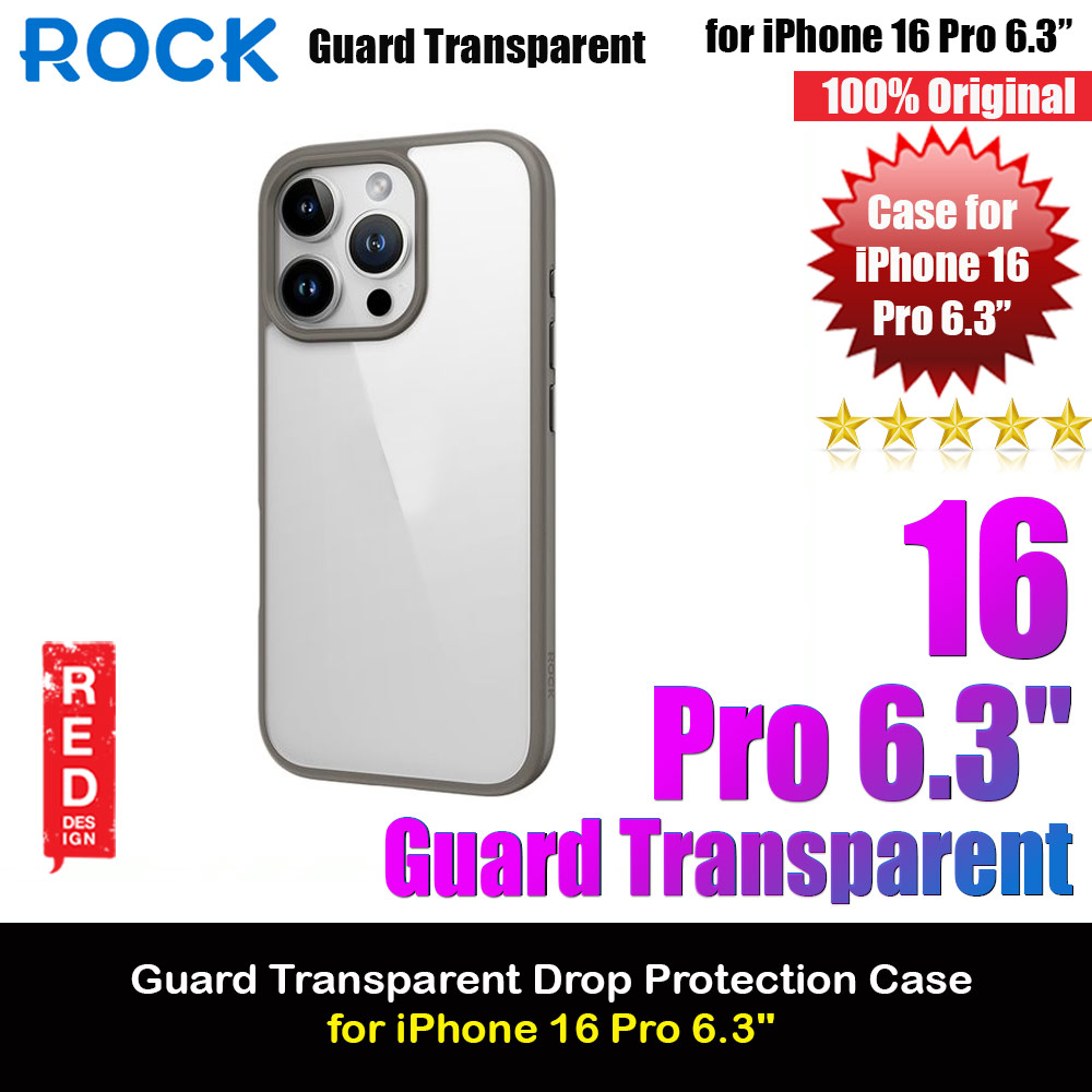 Picture of Rock Guard Clear Transparent Drop Protection Case for iPhone 16 Pro 6.3 (Clear Grey) Apple iPhone 16 Pro 6.3- Apple iPhone 16 Pro 6.3 Cases, Apple iPhone 16 Pro 6.3 Covers, iPad Cases and a wide selection of Apple iPhone 16 Pro 6.3 Accessories in Malaysia, Sabah, Sarawak and Singapore 