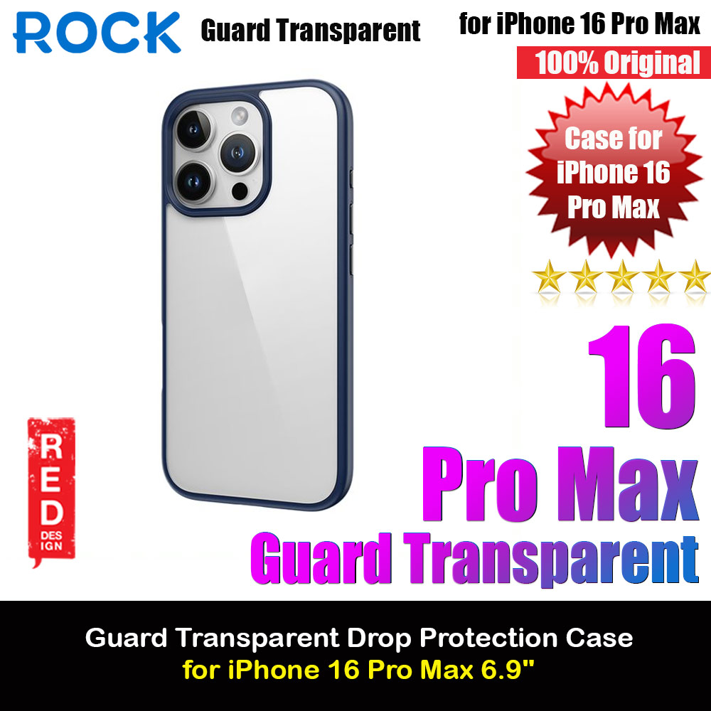 Picture of Rock Guard Clear Transparent Drop Protection Case for iPhone 16 Pro Max 6.9 (Clear Blue) Apple iPhone 16 Pro Max 6.9- Apple iPhone 16 Pro Max 6.9 Cases, Apple iPhone 16 Pro Max 6.9 Covers, iPad Cases and a wide selection of Apple iPhone 16 Pro Max 6.9 Accessories in Malaysia, Sabah, Sarawak and Singapore 