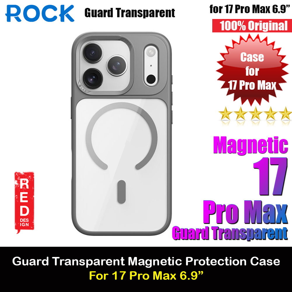 Picture of Rock Guard Transparent Magnetic Anti Drop Protection Case for iPhone 17 Pro Max 6.9 (Grey) Apple iPhone 17 Pro Max 6.9- Apple iPhone 17 Pro Max 6.9 Cases, Apple iPhone 17 Pro Max 6.9 Covers, iPad Cases and a wide selection of Apple iPhone 17 Pro Max 6.9 Accessories in Malaysia, Sabah, Sarawak and Singapore 