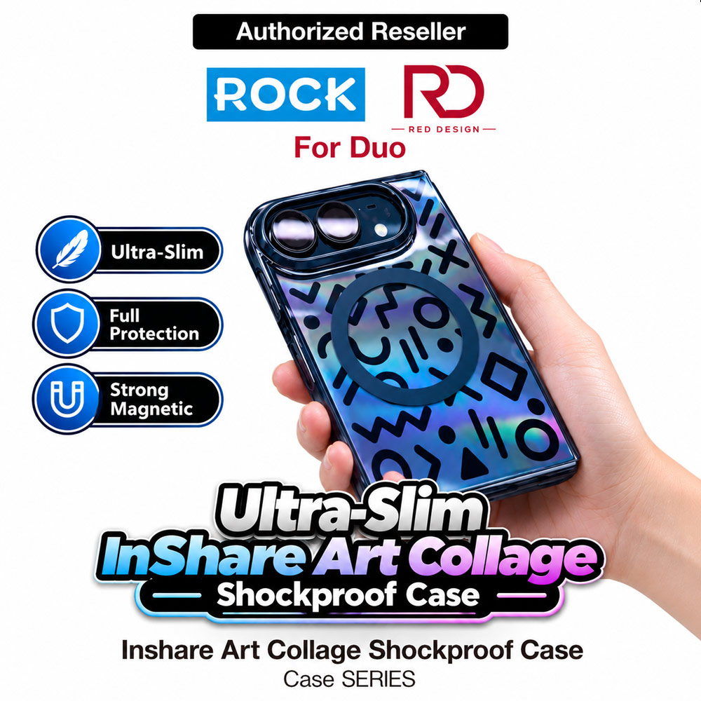 Picture of Apple iPhone Duo Case | ROCK Inshare Art Collage Magnetic Case for iPhone Duo - Iridescent Black