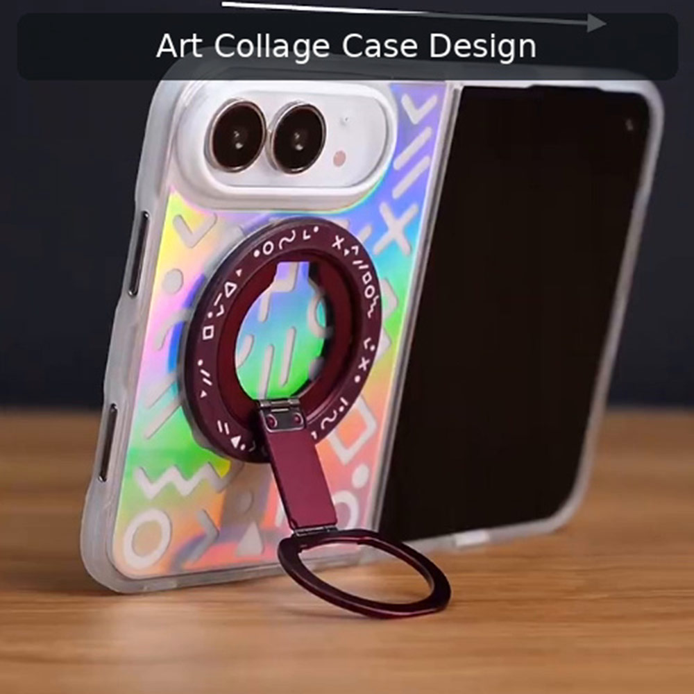 Picture of Apple iPhone Duo Case | ROCK Inshare Art Collage Magnetic Case for iPhone Duo - Iridescent