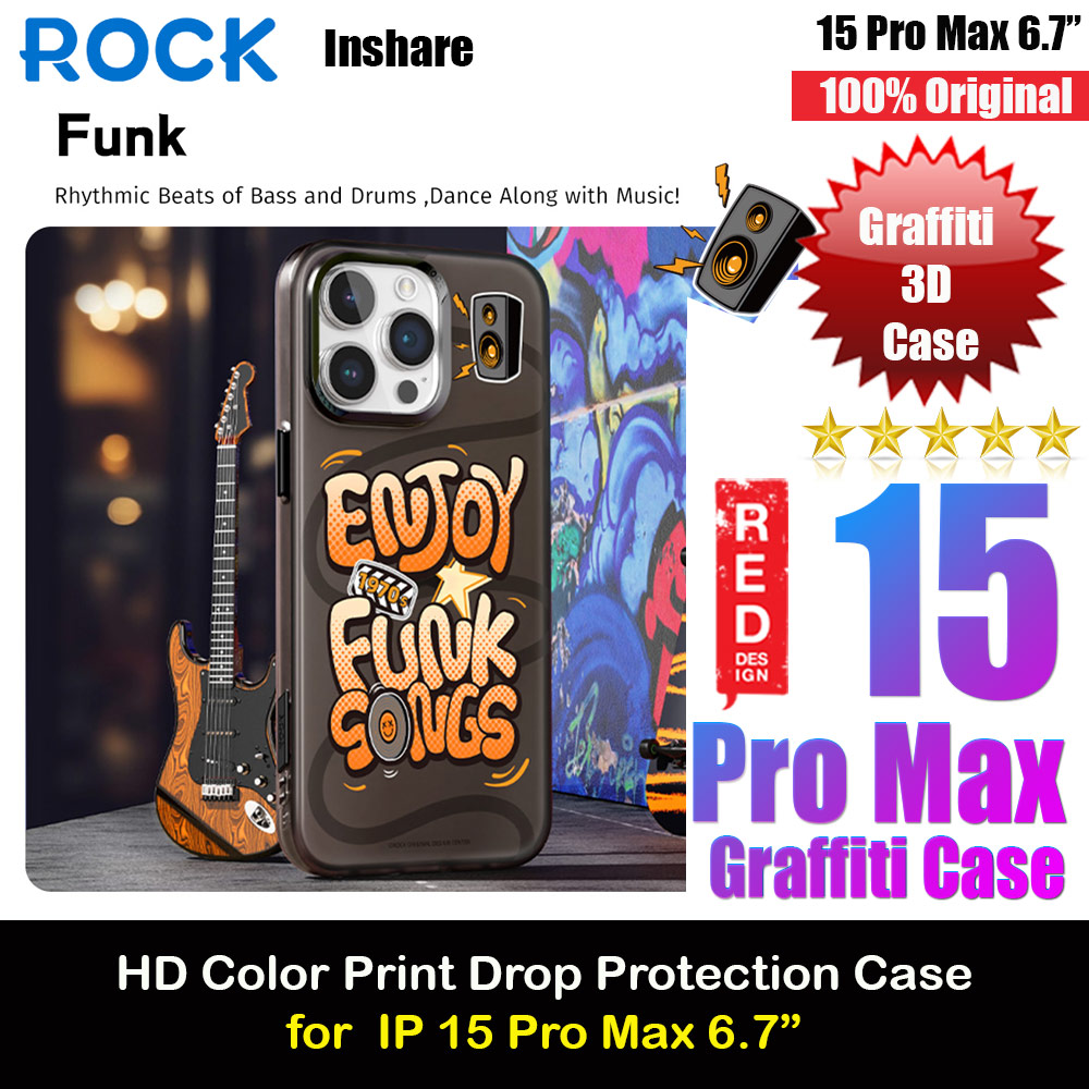 Picture of Rock Inshare Graffiti Hiqh Quality Print Colorful Drop Protection Case for iPhone 15 Pro Max 6.7 (Brown) Apple iPhone 15 Pro Max 6.7- Apple iPhone 15 Pro Max 6.7 Cases, Apple iPhone 15 Pro Max 6.7 Covers, iPad Cases and a wide selection of Apple iPhone 15 Pro Max 6.7 Accessories in Malaysia, Sabah, Sarawak and Singapore 