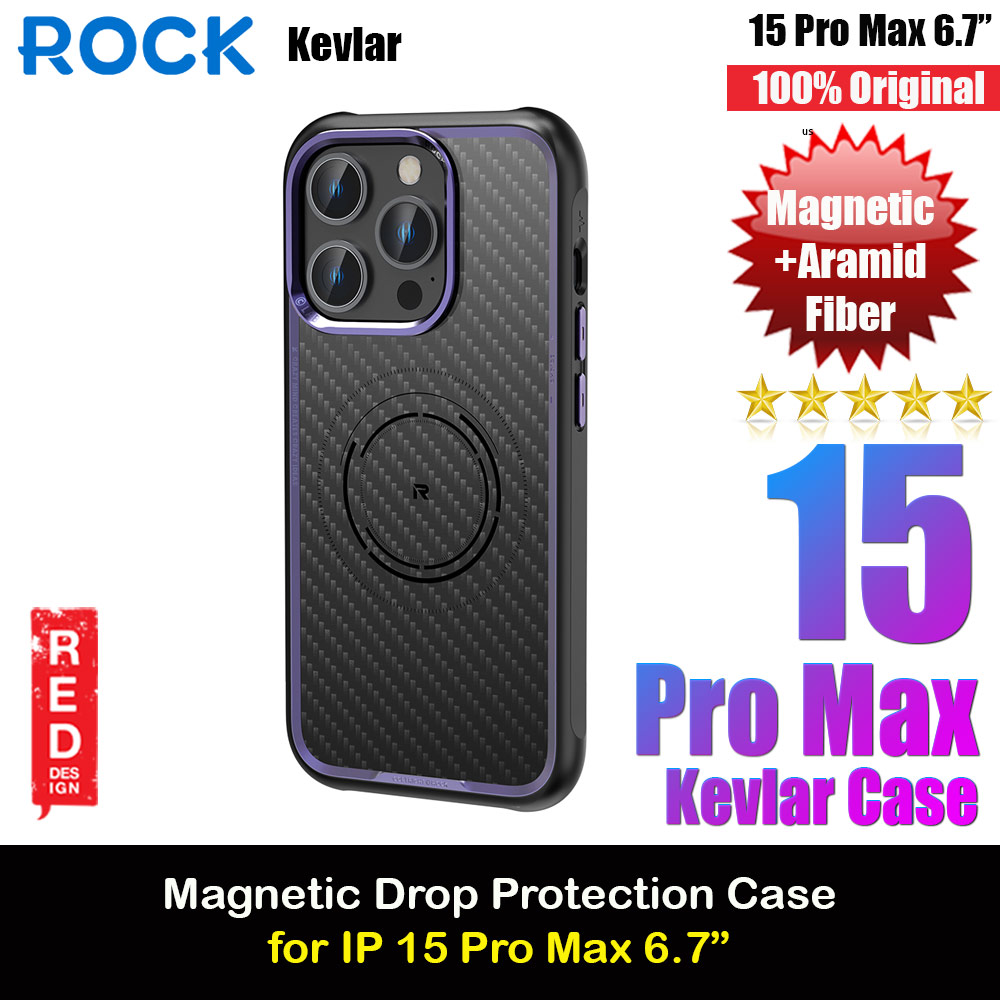 Picture of Rock Kevlar Series Drop Protection Magsafe Compatible Case for iPhone 15 Pro Max 6.7 (Aramid Fiber Purple) Apple iPhone 15 Pro Max 6.7- Apple iPhone 15 Pro Max 6.7 Cases, Apple iPhone 15 Pro Max 6.7 Covers, iPad Cases and a wide selection of Apple iPhone 15 Pro Max 6.7 Accessories in Malaysia, Sabah, Sarawak and Singapore 