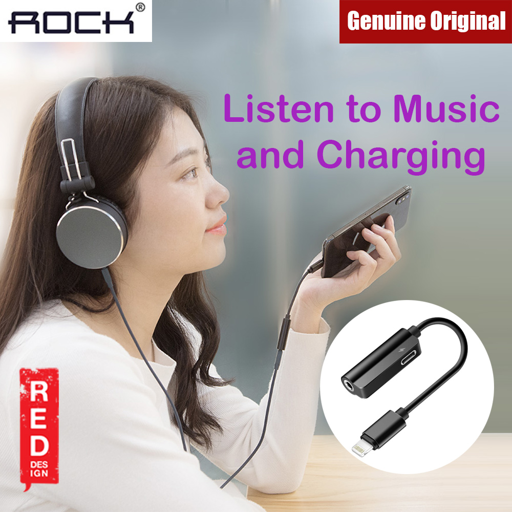 Picture of Rock Lightning to Audio 2 in 1 Cable for Apple iPhone 7 8 X XR XS XS Max (Black) Red Design- Red Design Cases, Red Design Covers, iPad Cases and a wide selection of Red Design Accessories in Malaysia, Sabah, Sarawak and Singapore 