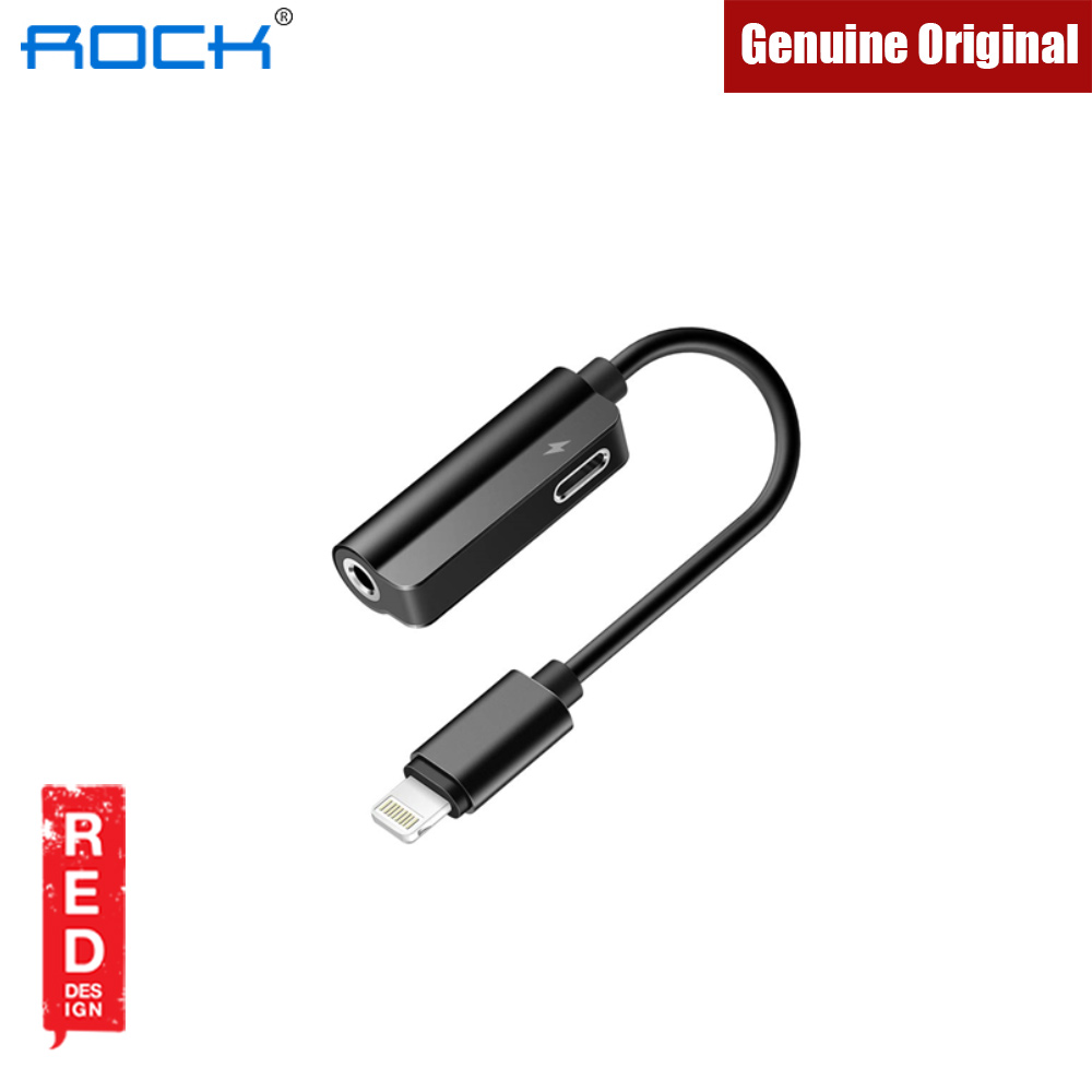 Picture of Rock Lightning to Audio 2 in 1 Cable for Apple iPhone 7 8 X XR XS XS Max (Black)