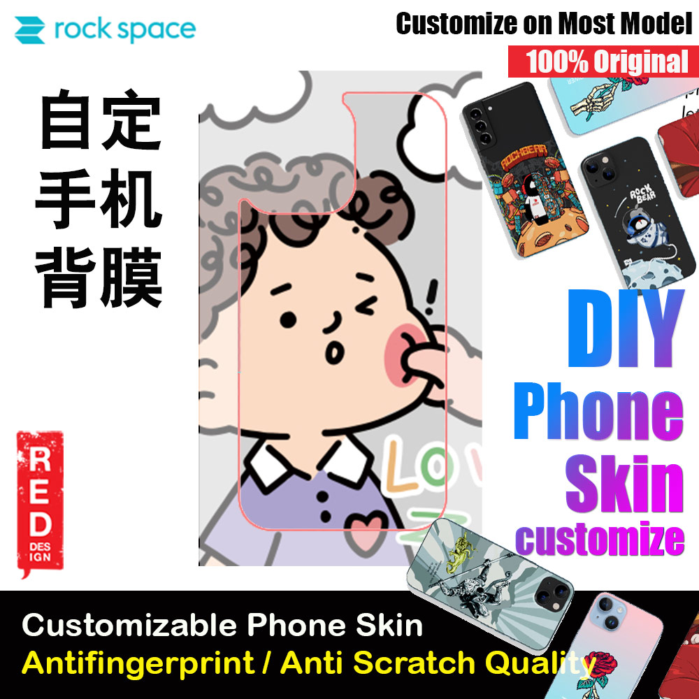 Picture of Rock Space DIY 自定 定制 设计 手机背膜 贴纸 DIY Customize High Quality Print Phone Skin Sticker for Multiple Phone Model with Multiple Photo Images Gallery or with Own Phone Text for Courple 情侣 (People Love 可爱情侣) Red Design- Red Design Cases, Red Design Covers, iPad Cases and a wide selection of Red Design Accessories in Malaysia, Sabah, Sarawak and Singapore 