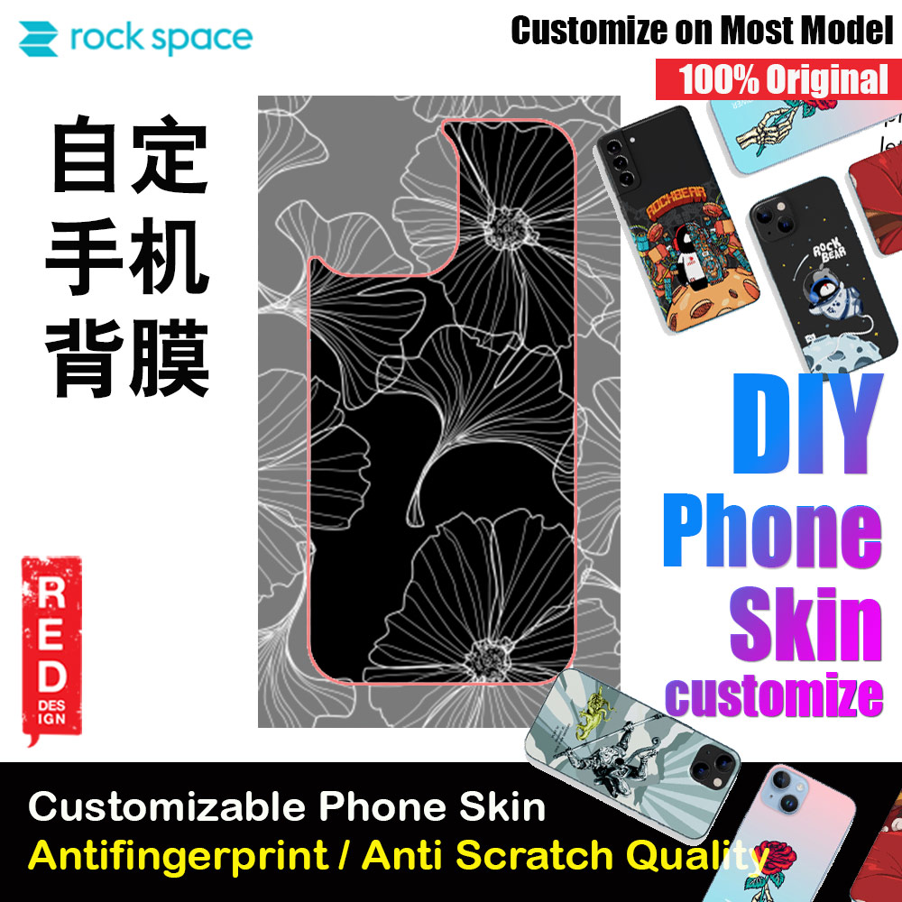 Picture of Rock Space DIY 自定 定制 设计 手机背膜 贴纸 DIY Customize High Quality Print Phone Skin Sticker for Multiple Phone Model with Multiple Photo Images Gallery or with Own Phone Text (Pattern Gingko Floral) Red Design- Red Design Cases, Red Design Covers, iPad Cases and a wide selection of Red Design Accessories in Malaysia, Sabah, Sarawak and Singapore 