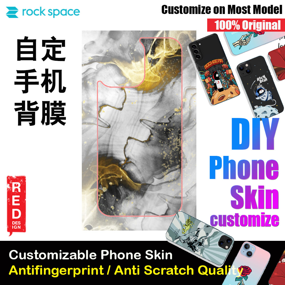 Picture of Rock Space DIY 自定 定制 设计 手机背膜 贴纸 DIY Customize High Quality Print Phone Skin Sticker for Multiple Phone Model with Multiple Photo Images Gallery or with Own Phone CellphoneText (Pattern Marble Black White Gold) Red Design- Red Design Cases, Red Design Covers, iPad Cases and a wide selection of Red Design Accessories in Malaysia, Sabah, Sarawak and Singapore 