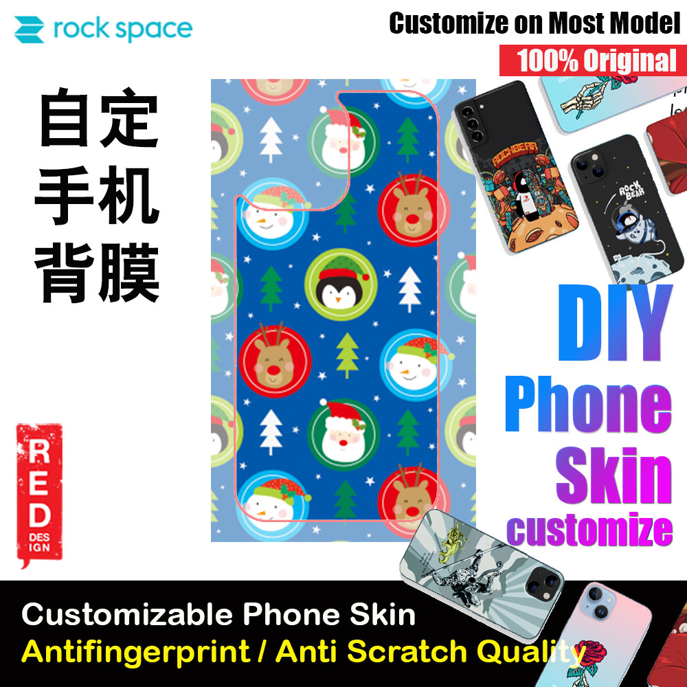 Picture of Rock Space DIY 自定 定制 设计 手机背膜 贴纸 DIY Customize High Quality Print Phone Skin Sticker for Multiple Phone Model with Multiple Photo Images Gallery or with Own Phone Cellphone (Merry Christmas Patterns) Red Design- Red Design Cases, Red Design Covers, iPad Cases and a wide selection of Red Design Accessories in Malaysia, Sabah, Sarawak and Singapore 