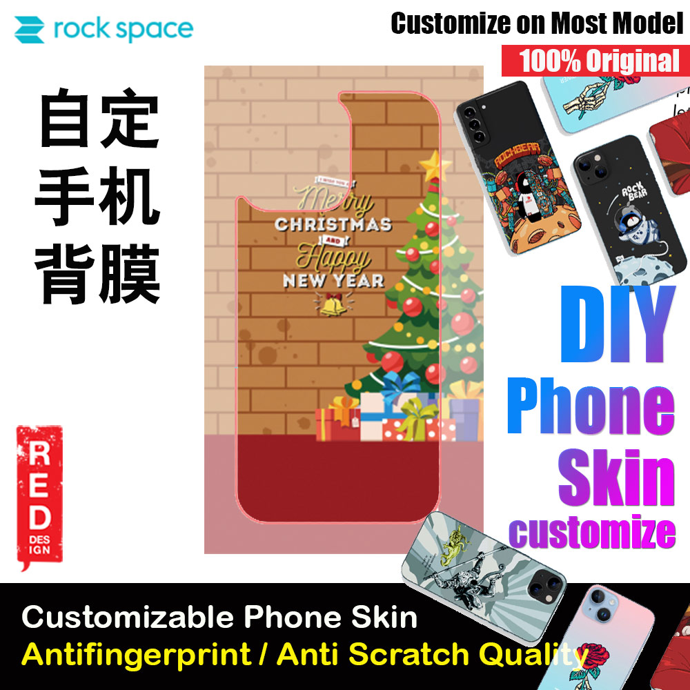 Picture of Rock Space DIY 自定 定制 设计 手机背膜 贴纸 DIY Customize High Quality Print Phone Skin Sticker for Multiple Phone Model with Multiple Photo Images Gallery or with Own Phone Cellphone (Merry Christmas and Happy New Year) Red Design- Red Design Cases, Red Design Covers, iPad Cases and a wide selection of Red Design Accessories in Malaysia, Sabah, Sarawak and Singapore 