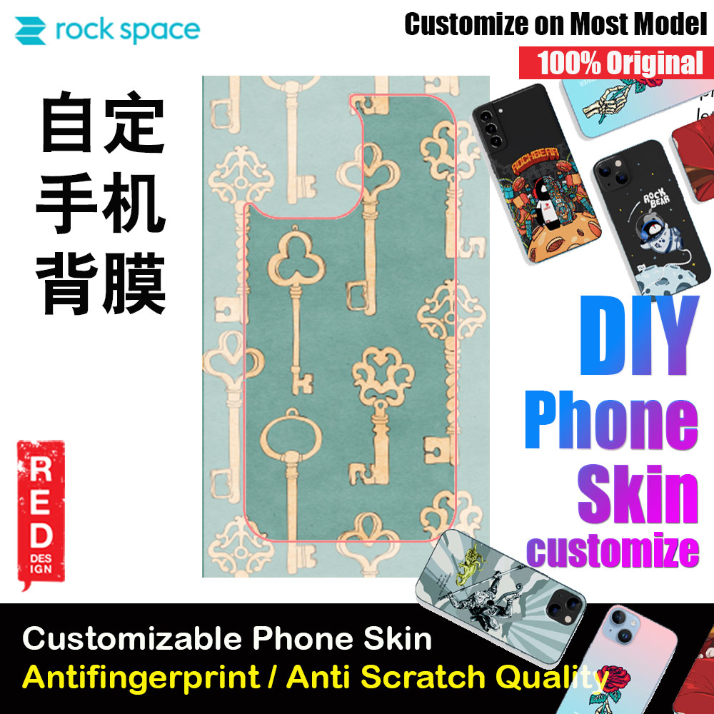 Picture of Rock Space DIY 自定 定制 设计 手机背膜 贴纸 DIY Customize High Quality Print Phone Skin Sticker for Multiple Phone Model with Multiple Photo Images Gallery or with Own Phone Text (Patterns Gold Keys)