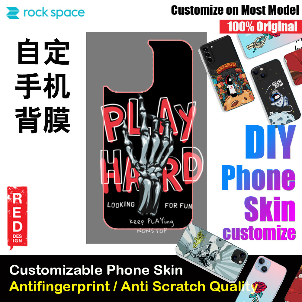 Picture of Rock Space DIY 自定 定制 设计 手机背膜 贴纸 DIY Customize High Quality Print Phone Skin Sticker for Multiple Phone Model with Multiple Photo Images Gallery or with Own Phone Text (Play Hard) Red Design- Red Design Cases, Red Design Covers, iPad Cases and a wide selection of Red Design Accessories in Malaysia, Sabah, Sarawak and Singapore 