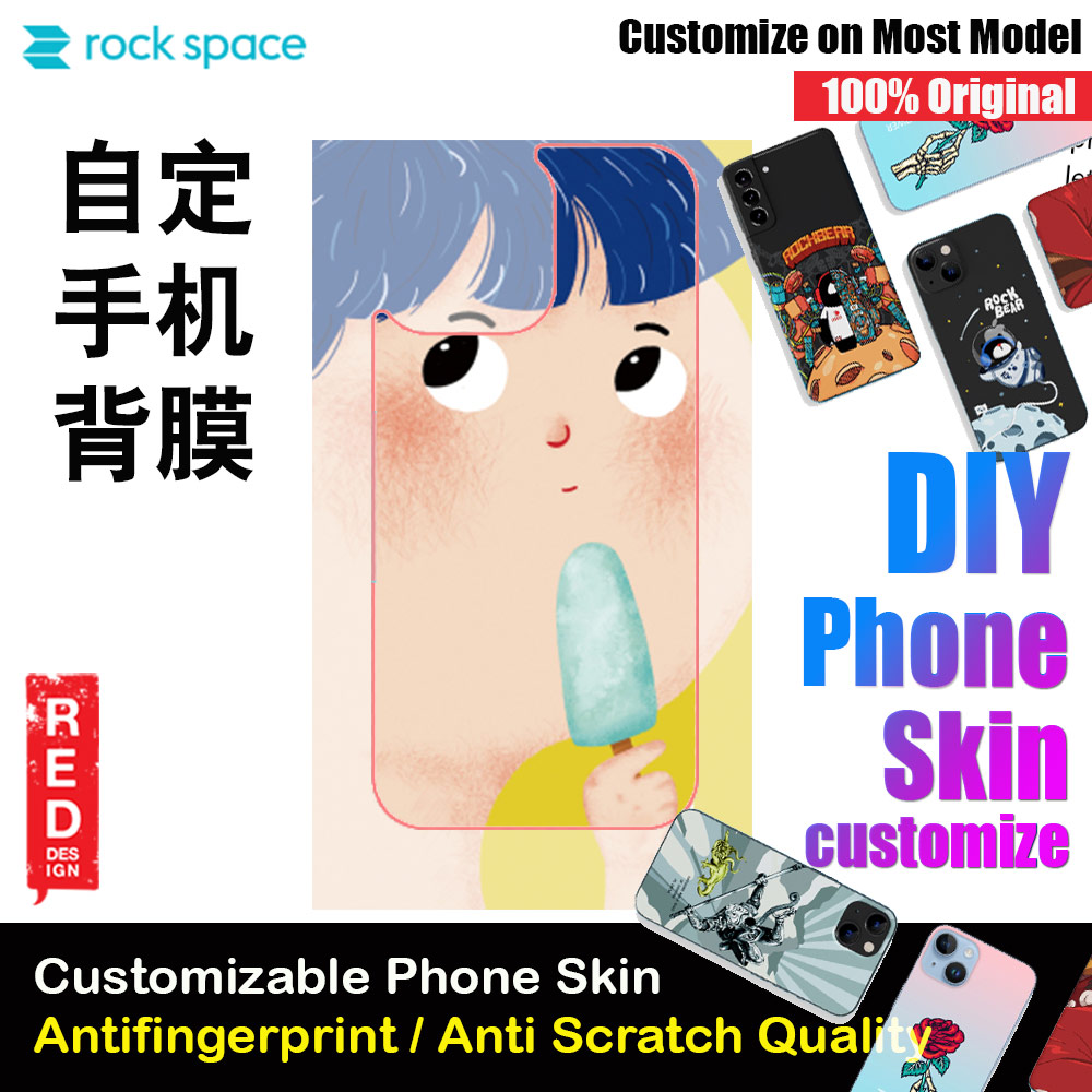 Picture of Rock Space DIY 自定 定制 设计 手机背膜 贴纸 DIY Customize High Quality Print Phone Skin Sticker for Multiple Phone Model with Multiple Photo Images Gallery or with Own Phone Text (People Ice Cream)