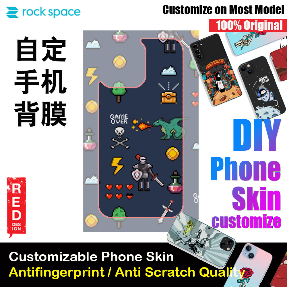 Picture of Rock Space DIY 自定 定制 设计 手机背膜 贴纸 DIY Customize High Quality Print Phone Skin Sticker for Multiple Phone Model with Multiple Photo Images Gallery or with Own Phone Text (Pattern Game Over) Red Design- Red Design Cases, Red Design Covers, iPad Cases and a wide selection of Red Design Accessories in Malaysia, Sabah, Sarawak and Singapore 