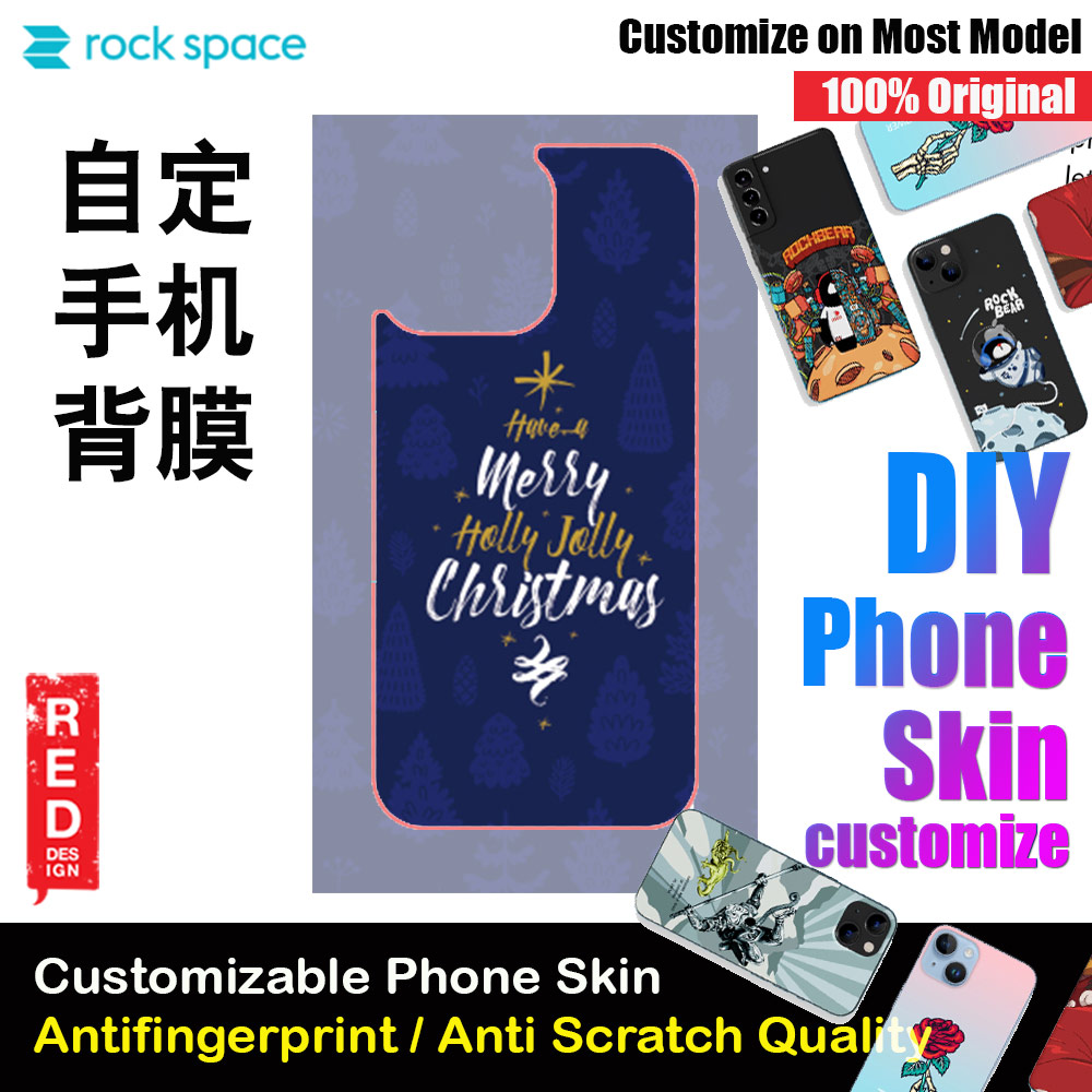 Picture of Rock Space DIY 自定 定制 设计 手机背膜 贴纸 DIY Customize High Quality Print Phone Skin Sticker for Multiple Phone Model with Multiple Photo Images Gallery or with Own Phone Cellphone (Holly Jolly Merry Christmas) Red Design- Red Design Cases, Red Design Covers, iPad Cases and a wide selection of Red Design Accessories in Malaysia, Sabah, Sarawak and Singapore 