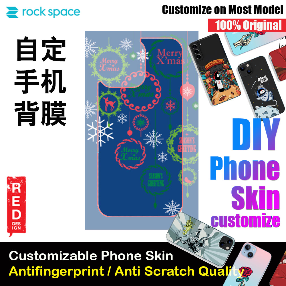 Picture of Rock Space DIY 自定 定制 设计 手机背膜 贴纸 DIY Customize High Quality Print Phone Skin Sticker for Multiple Phone Model with Multiple Photo Images Gallery or with Own Phone Cellphone (Merry Christmas) Red Design- Red Design Cases, Red Design Covers, iPad Cases and a wide selection of Red Design Accessories in Malaysia, Sabah, Sarawak and Singapore 