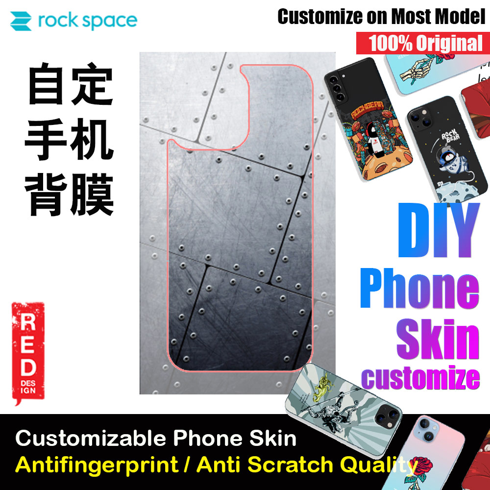 Picture of Rock Space DIY 自定 定制 设计 手机背膜 贴纸 DIY Customize High Quality Print Phone Skin Sticker for Multiple Phone Model with Multiple Photo Images Gallery or with Own Phone CellphoneText (Pattern Metal Iron)