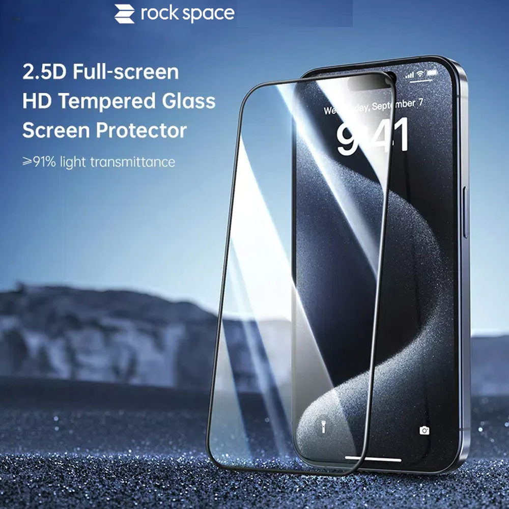 Picture of Apple iPhone 16 6.1  | Rock Space HD Full Coverage Tempered Glass for iPhone 16 6.1 (Clear)