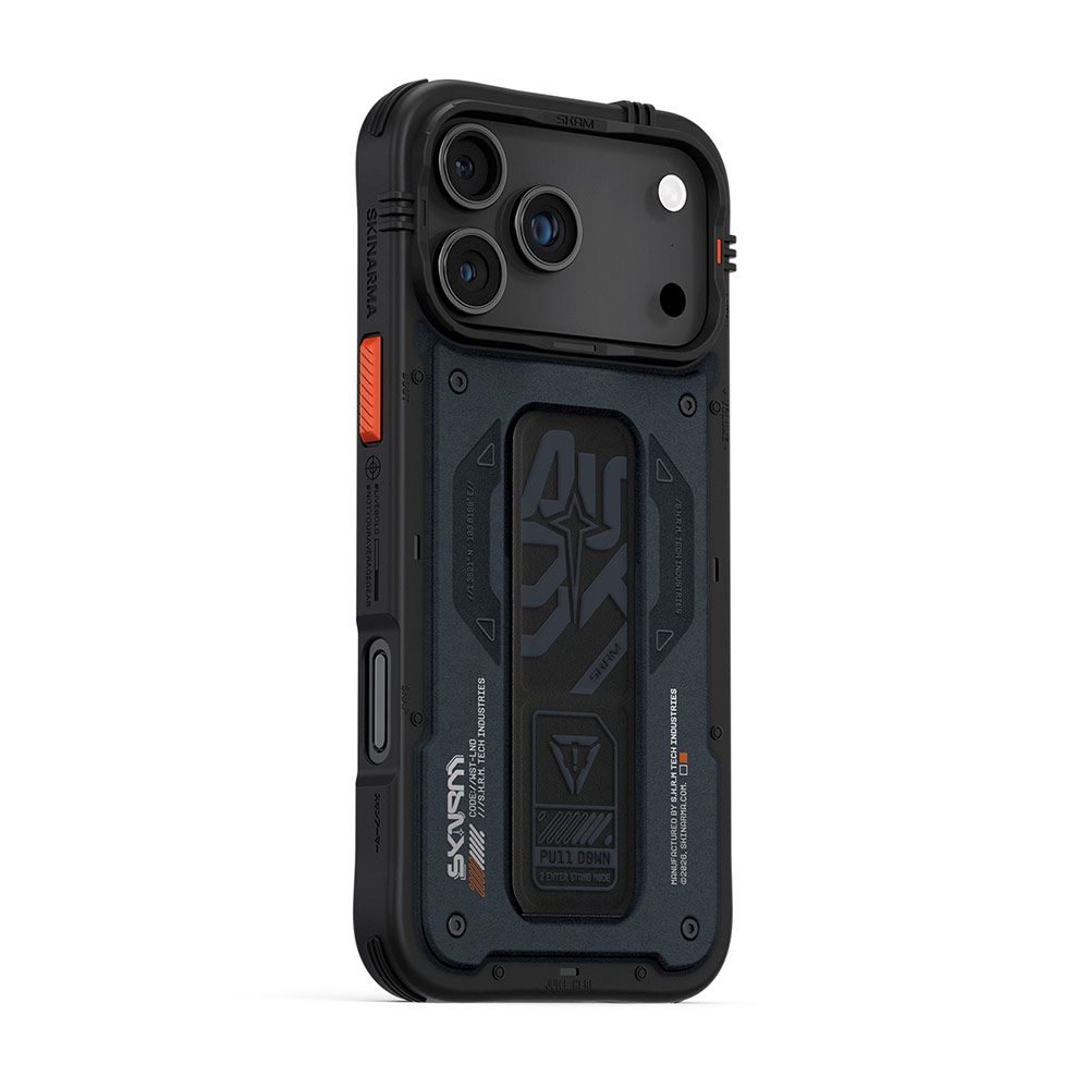 Picture of Apple iPhone 17 Pro Max 6.9 Case | Skinarma Aegis Magcharge Grip Stand Droop Protection Case for iPhone 17 Pro Max 6.9 (Navy)