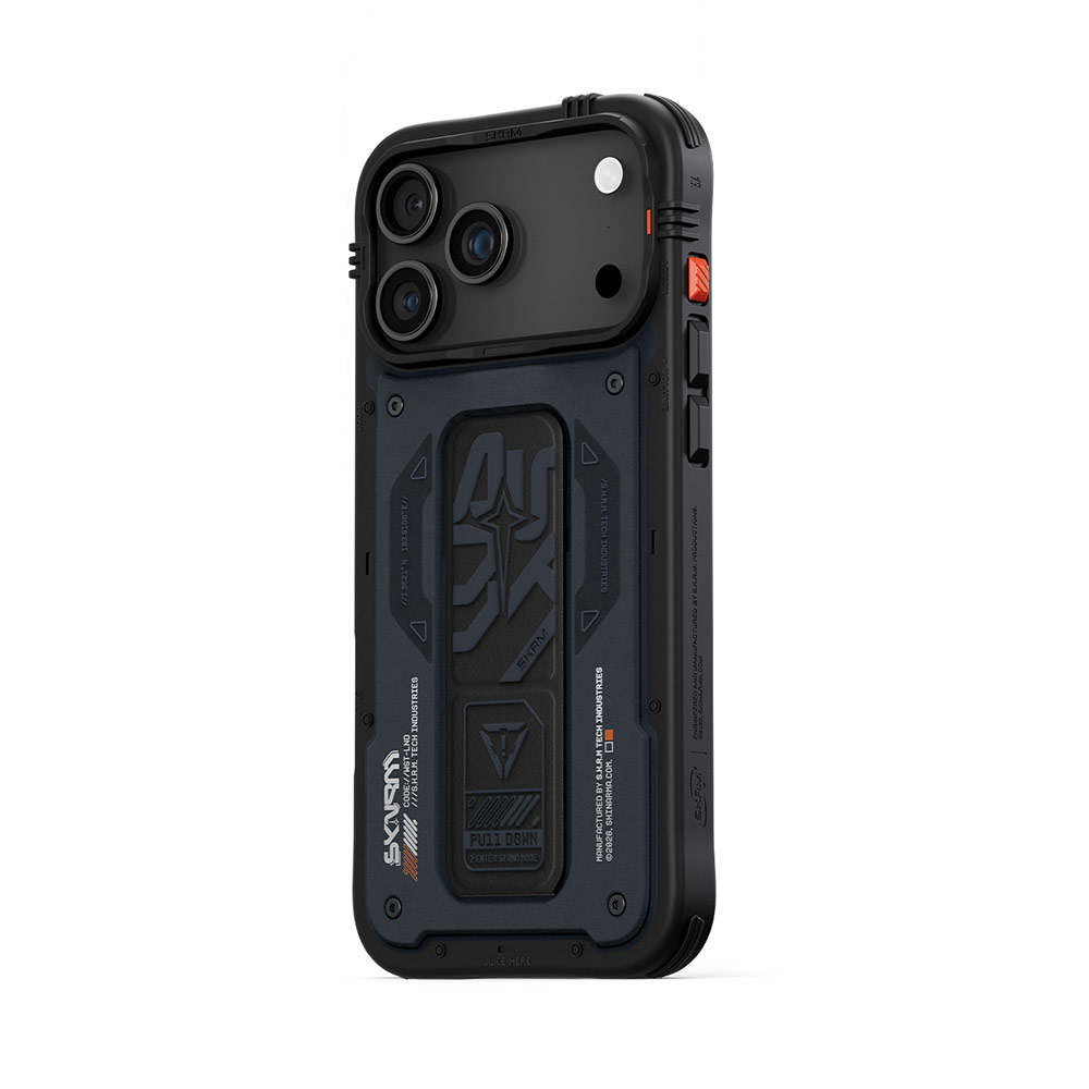 Picture of Apple iPhone 17 Pro Max 6.9 Case | Skinarma Aegis Magcharge Grip Stand Droop Protection Case for iPhone 17 Pro Max 6.9 (Navy)