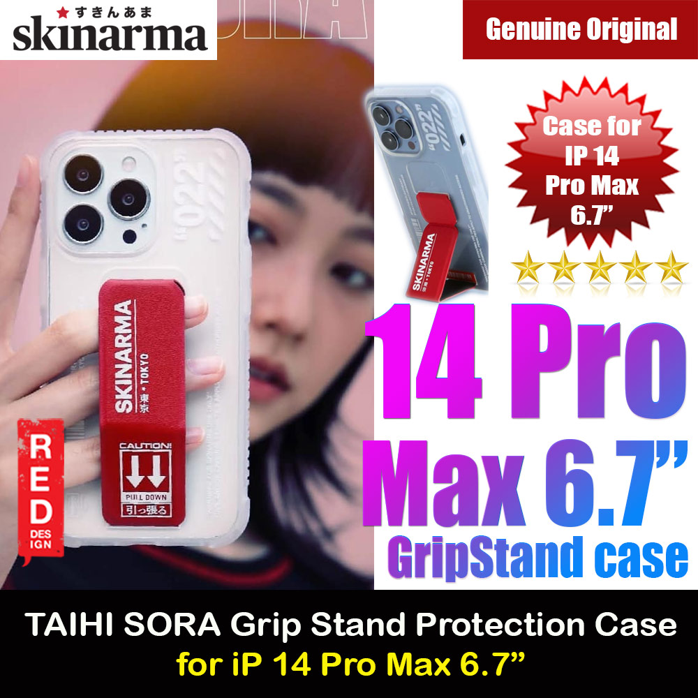 Picture of Skinarma Taihi Sora 4 Corners Drop Protection Grip Stand Case for iPhone 14 Pro Max 6.7 (Red) Apple iPhone 14 Pro Max 6.7- Apple iPhone 14 Pro Max 6.7 Cases, Apple iPhone 14 Pro Max 6.7 Covers, iPad Cases and a wide selection of Apple iPhone 14 Pro Max 6.7 Accessories in Malaysia, Sabah, Sarawak and Singapore 