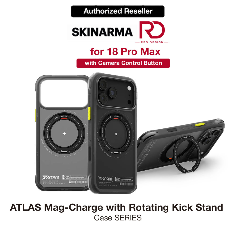 Picture of Skinarma Atlas Magnetic Charge 360° Rotatable Kickstand Drop Protection Case for iPhone 18 Pro Max 6.9 - Black Apple iPhone 18 Pro Max- Apple iPhone 18 Pro Max Cases, Apple iPhone 18 Pro Max Covers, iPad Cases and a wide selection of Apple iPhone 18 Pro Max Accessories in Malaysia, Sabah, Sarawak and Singapore