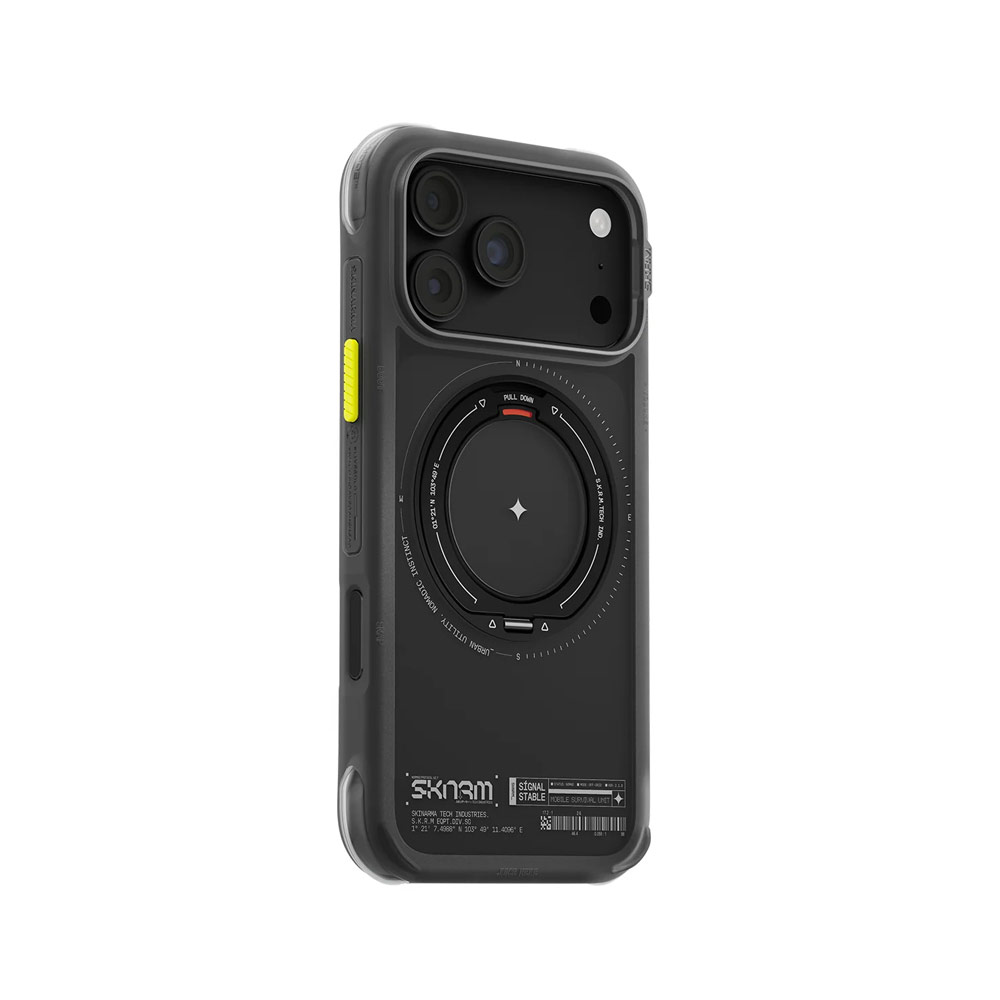 Picture of Apple iPhone 18 Pro Case | Skinarma Atlas Magnetic Charge 360° Rotatable Kickstand Drop Protection Case for iPhone 18 Pro 6.3 - Black