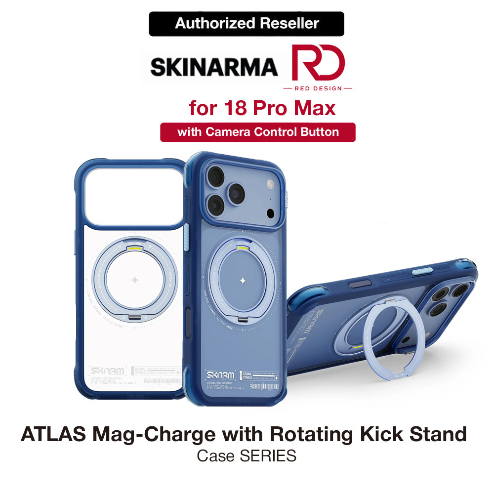 Picture of Skinarma Atlas Magnetic Charge 360° Rotatable Kickstand Drop Protection Case for iPhone 18 Pro Max 6.9 - Blue Apple iPhone 18 Pro Max- Apple iPhone 18 Pro Max Cases, Apple iPhone 18 Pro Max Covers, iPad Cases and a wide selection of Apple iPhone 18 Pro Max Accessories in Malaysia, Sabah, Sarawak and Singapore